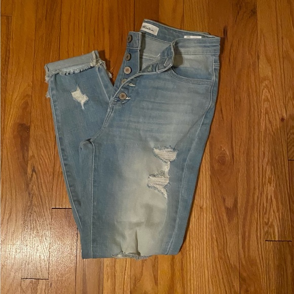 KanCan Pants - Kancan Jeans 7/27 distressed light blue jeans.